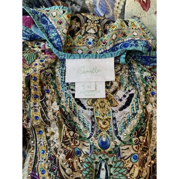 Camilla Silk Embellished Hi-Low Tank Dress – Beautiful-Size XL - Picture 6 of 9